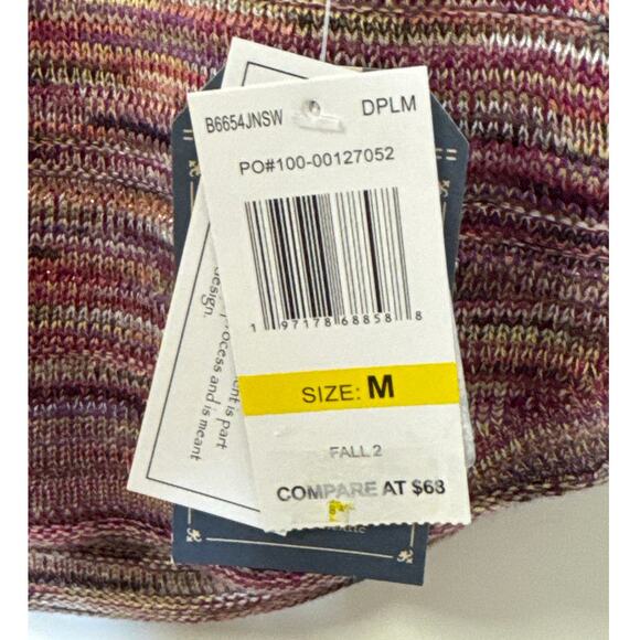 NWT Democracy Medium 3/4 Sleeve Lightweight Multicolored Sweater Glitter Threads - Picture 4 of 5